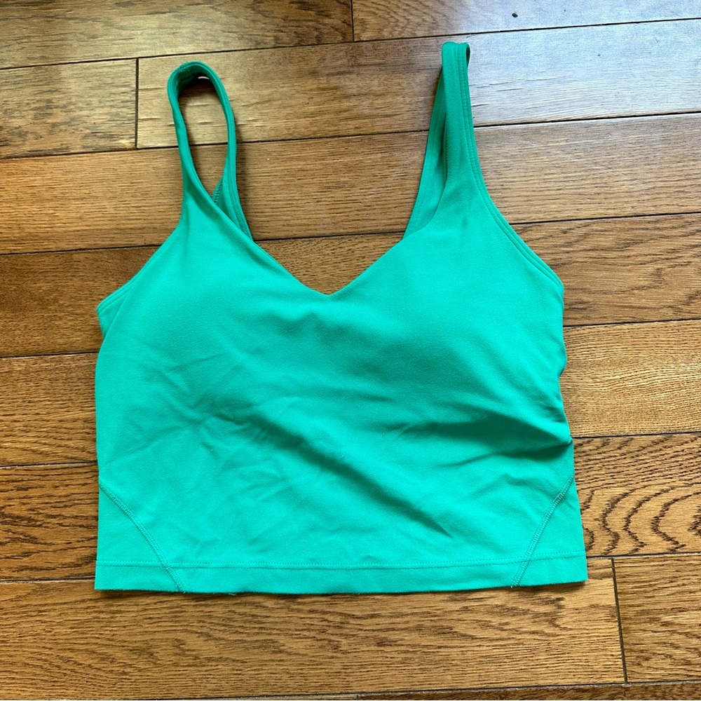 SOLD Lululemon Bright Green Align Tank Top Size 4 Women’s Sports Bra Cropped